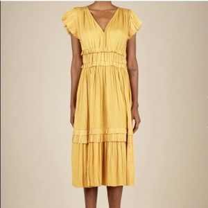 Current Air Yellow Pleated Dress